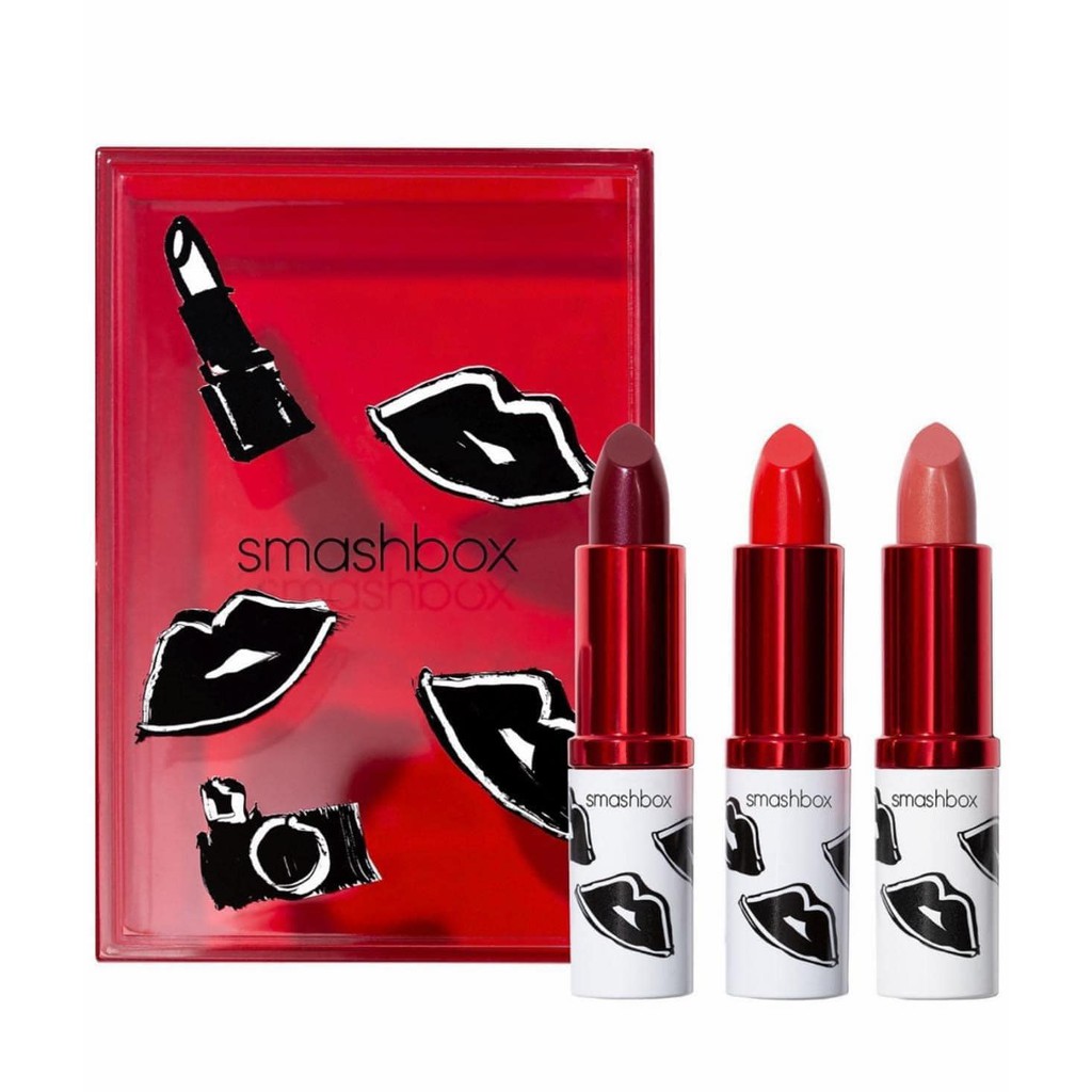Set 3 cây son Smashbox hàng mỹ authentic Easy , Get Fired , Black cherry