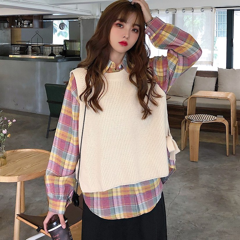 [Bán chạy] Áo gile len nữ Ulzzang Quảng Châu AGL3 | BigBuy360 - bigbuy360.vn