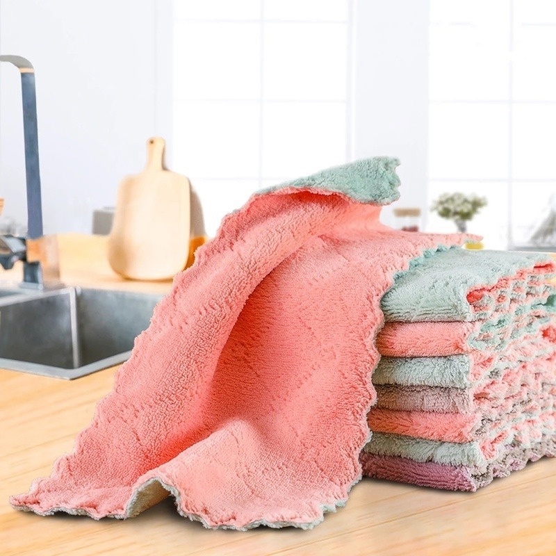 1 Khăn Lau Thấm Nước Nhanh Khô Bằng Sợi Microfiber Dành Cho Nhà Bếp