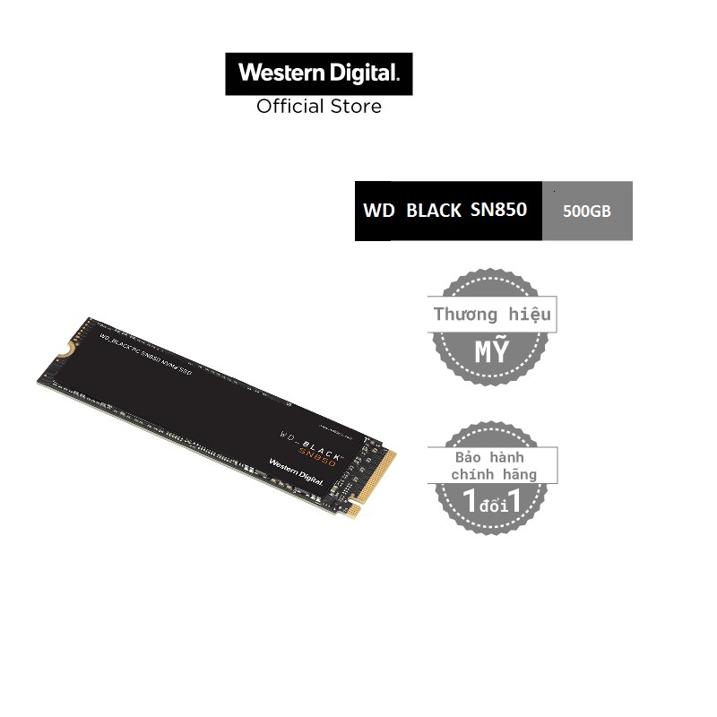  Ổ cứng gắn trong WD Black SN850 SSD 500GB PCIe Gen4 x4, NVMe (WDS500G1X0E) | WebRaoVat - webraovat.net.vn