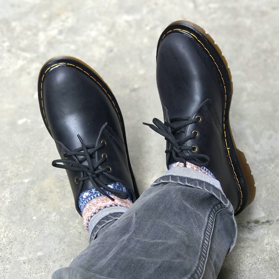 Giày nam da bò cao cấp Dr.martens 1461 MAD Shoes Đen Sáp