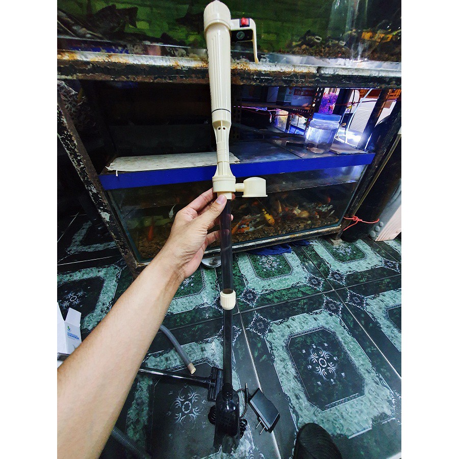 MÁY BƠM HÚT PHÂN HỒ CÁ VỪA ĐIỆN VỪA PIN AS 615B JENECA DÀI 58 ĐẾN 95CM