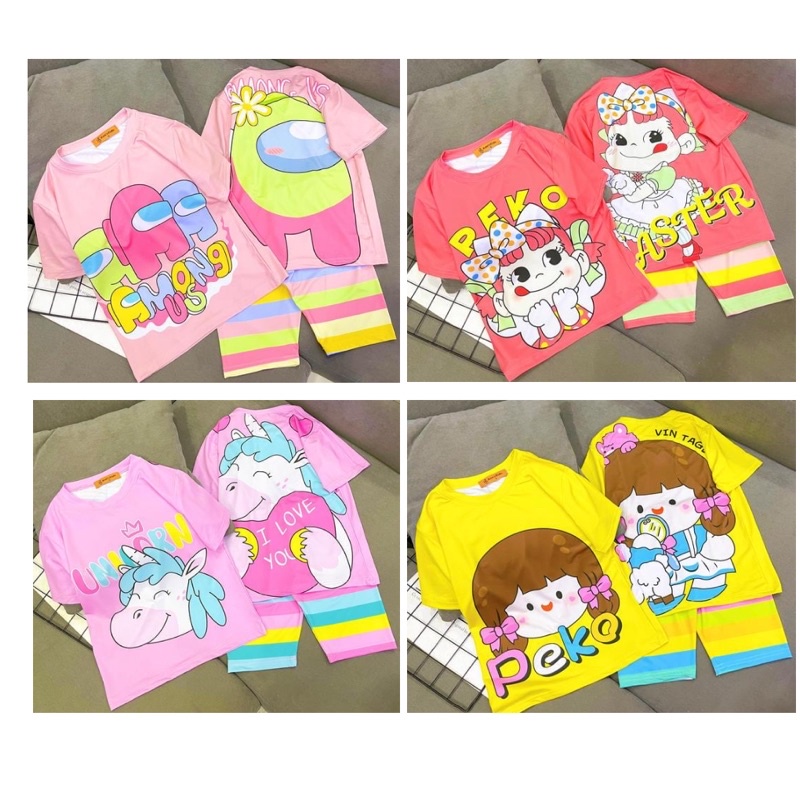 Combo 5 Đồ bộ ngố bé gái size đại vải thun lạnh 3D 4 chiều Jennie kids J472