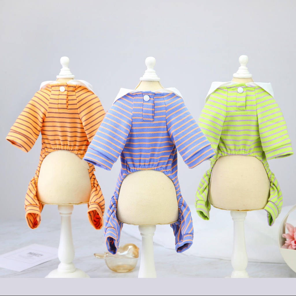 jumsuit sọc ngang cổ thủy thủ cho chó mèo