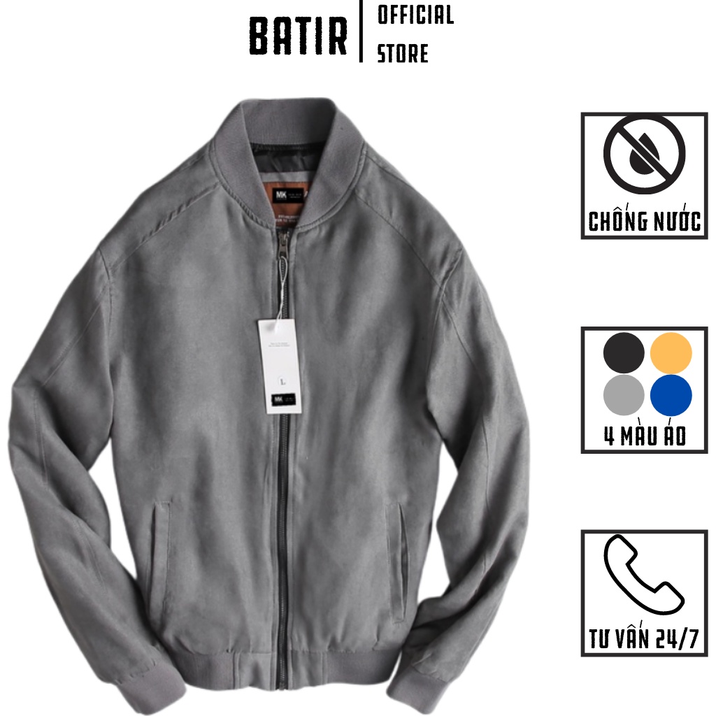 Áo khoác da lộn BATIR bomber da lộn áo khoác nam thiết kế trẻ trung
