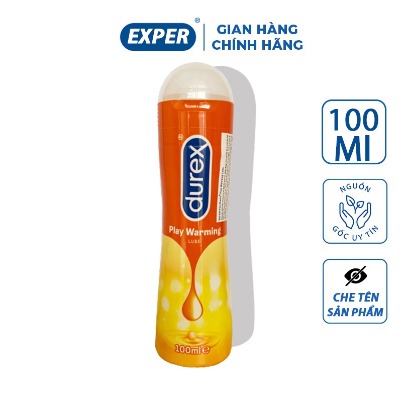 Gel bôi trơn Durex Play Warming, gel bôi trơn DUREX cao cấp chính hãng 1 chai 100ml