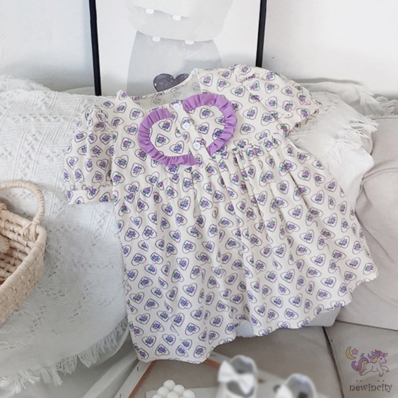 Đầm Công Chúa In Hoa Kiểu Hàn Quốc Thời Trang Mùa Hè Cho Bé Gái