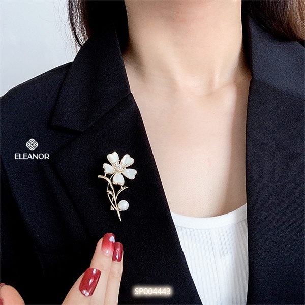 Ghim cài áo nam nữ Eleanor Accessories hình hoa đính ngọc phụ kiện thời trang 4443