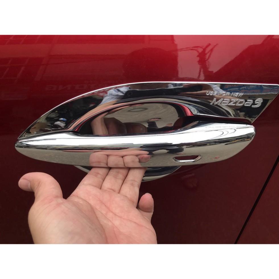 Bộ ốp tay, hõm cửa xe Mazda 3 2020, 2021 mạ crom