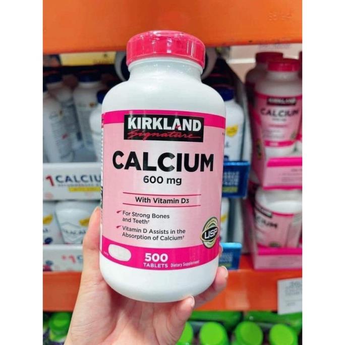 Viên uống Bổ Sung Calci Kirkland Calcium 600mg + D3 của Mỹ (500 viên)