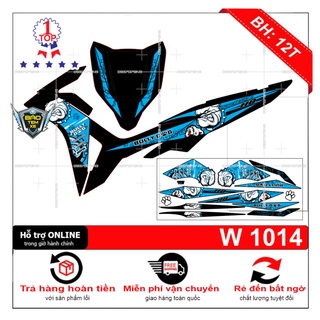 Tem rời dán xe wave rsx 2013 bull dog xanh đen - bi decal