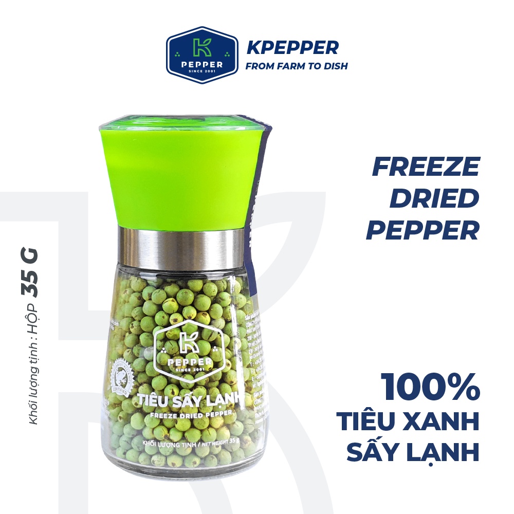Tiêu xanh sấy lạnh nguyên chất tiệt trùng 35g thương hiệu K PEPPER