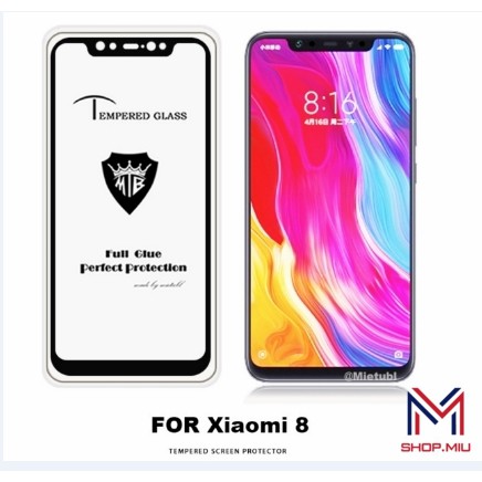 Combo 4 món Pk ốp che vân tay Xiaomi Mi 8 Ốp vân vải kaki+Cl 5D đen+cl camera+dán cacbon
