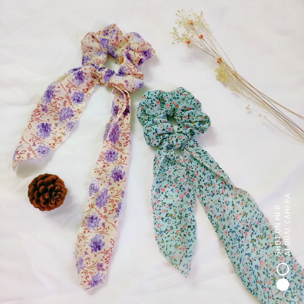 Scrunchies buộc tóc nơ đẹp Hàn Quốc - Mẫu mã độc đáo, hottrend cho các bạn nữ