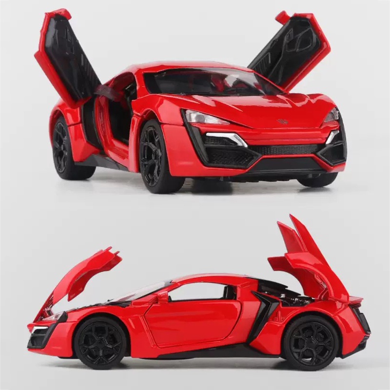 Mô Hình Xe Hơi Lykan Bằng Hợp Kim Tỉ Lệ 1: 32 Có Đèn Và Nhạc Độc Đáo Sống Động