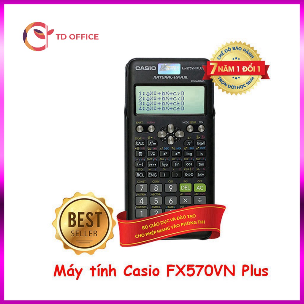 Máy tính Casio FX 570VN Plus New 2nd Edition – 7 Năm Bảo Hành Chính Hãng - Máy tính Casio 570 VN Plus nhập khẩu THÁI LAN