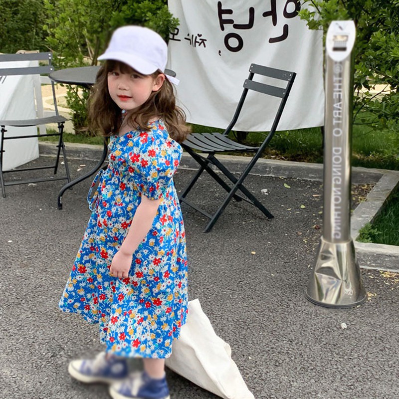 Đầm Công Chúa Se7en Ngắn Tay In Hoa Kiểu Hàn Quốc Hợp Mùa Hè
