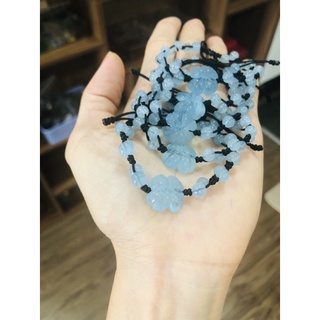 vòng tay cỏ 4 lá aqua
