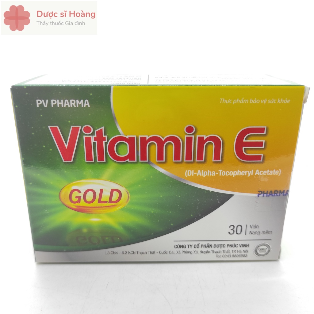 [Chính hãng] Vitamin E GOLD PV - Bổ Sung Vitamin E, Chống Oxy Hóa, Hạn Chế Lão Hóa Da - Hộp 30 viên