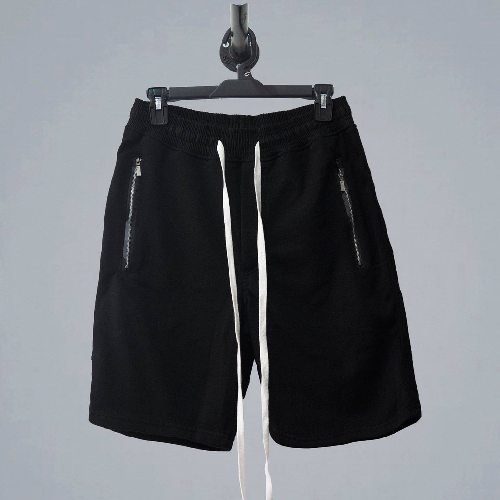 Quần short trơn basic , vải da cá thoáng mát Lexuza 204 đen