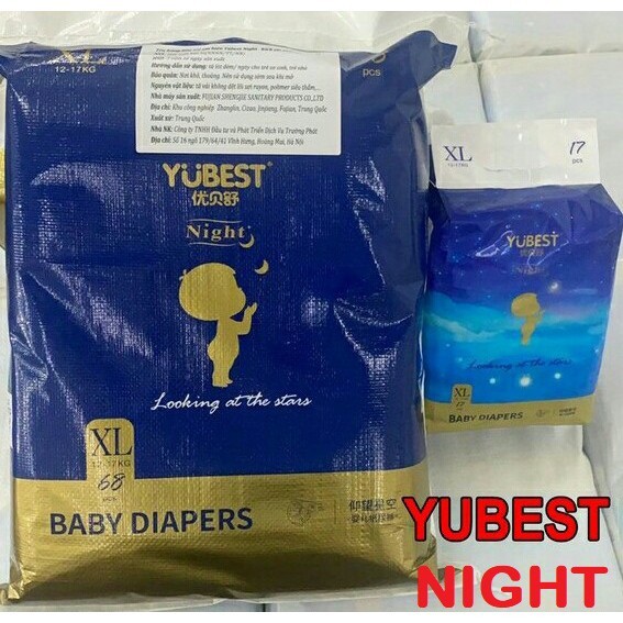 Bỉm YUBEST NIGHT nội địa Trung Quốc quần M76, L72, XL68, XXL64,XXXL62