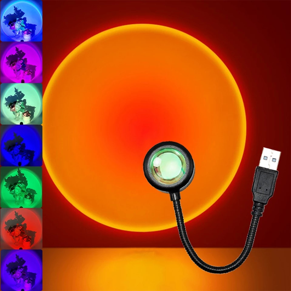Đèn LED Chiếu Cầu Vồng Xoay 360 Độ Ánh Sáng Ban Đêm Trang Trí Phòng Ngủ / Tiệc Sinh Nhật