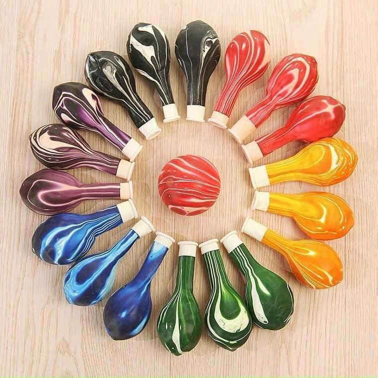 Set 10 Bóng Bay Vân Giả Đá Siêu Đẹp ,bóng Loang Siêu Hot