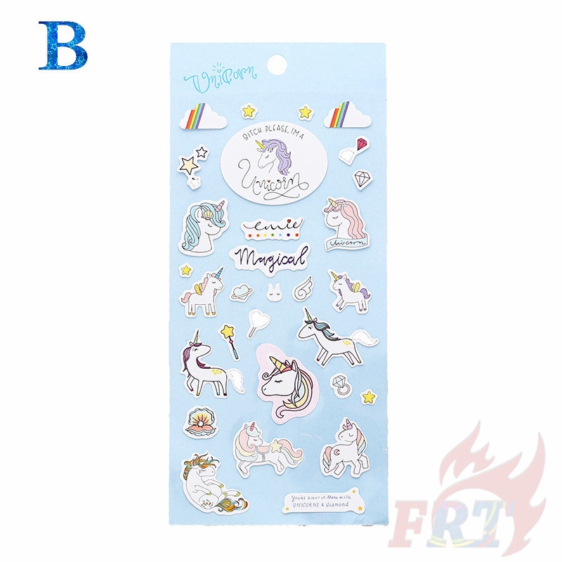 ❉ Unicorn Stickers ❉ 1 Sheet Fashion Album Scrapbooks Mixed DIY Decor Stickers