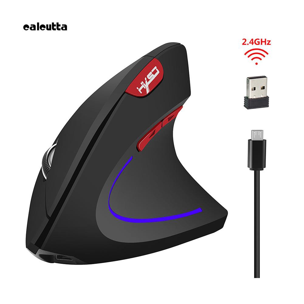 cal_Ergonomic Vertical Chargeable 2.4GHz 2400DPI PC Laptop USB Wireless Gaming Mouse