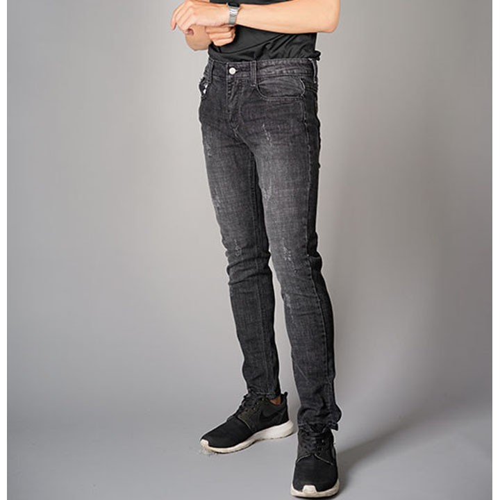 Quần Jean Nam Đen Xước Dáng Ôm Phong Cách Hàn Quốc | BigBuy360 - bigbuy360.vn