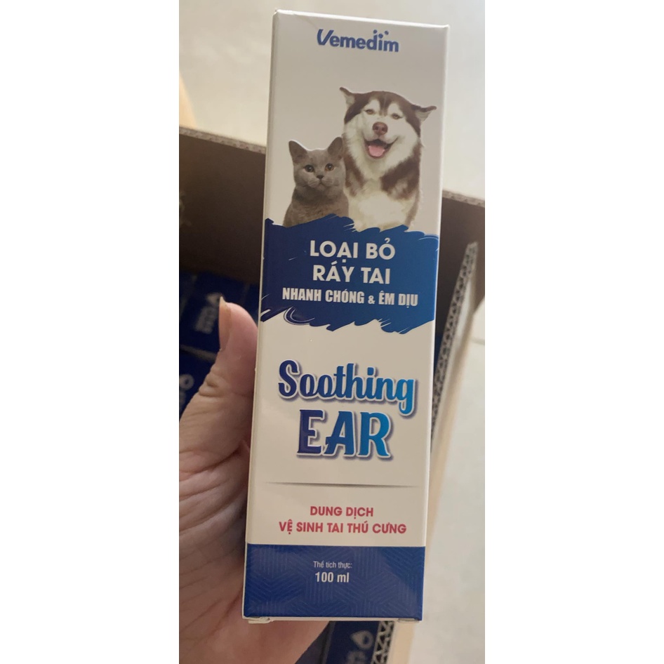 Nước vệ sinh tai cho chó mèo Shoothing Ear lọ 100ml