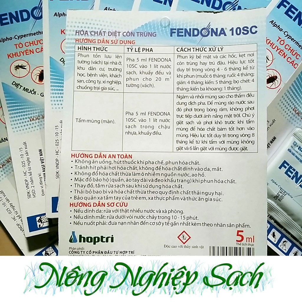 FENDONA 10SC – Diệt RUỒI, MUỖI, KIẾN, GIÁN gói 5ml