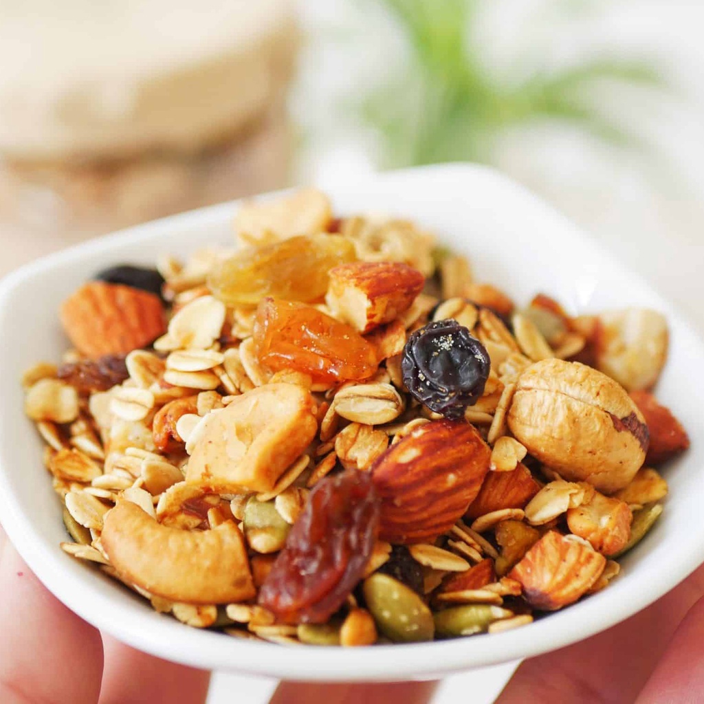 Granola Siêu Hạt DK Harvest- Ngũ Cốc Giảm Cân Nướng Mật Ong - Hương Vị Truyền Thống - Trọng lượng 150g/250g/500g