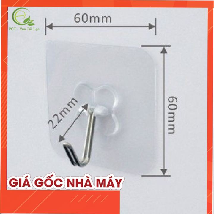 Móc dán tường siêu dính trong suốt, chịu lục tốt, 6x6cm,Móc treo - VUA BAO BI