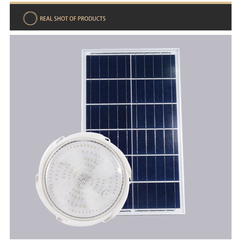 Đèn Ốp Trần Năng Lượng Mặt Trời, Tấm Pin Rời, Chống Nước- ABM SOLAR
