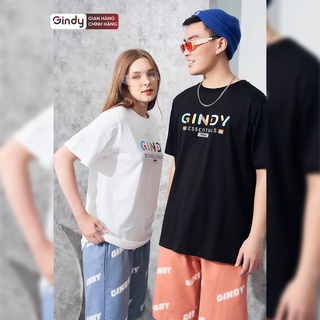 Áo thun nam nữ form rộng phông tay lỡ unisex in chữ nổi cotton cổ tròn thoáng mát màu đen trắng local brand GINDY A026