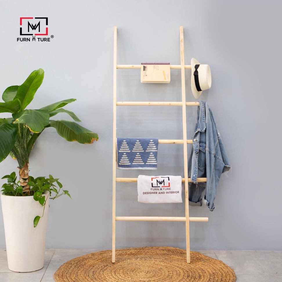 Thang gỗ trang trí phong cách hàn quốc B Towel Ladder - thương hiệu MW FURNITURE - Nội thất trang trí