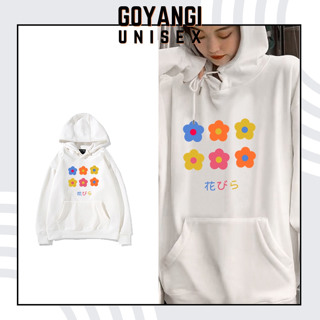 Áo Hoodie GYG Unisex Flowers Form Rộng Oversize Phong Cách Hàn Quốc