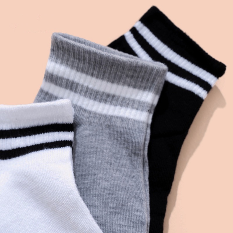 Tất Nữ Sọc Ngang UNDERCOOL Cotton Cổ Ngắn Hoạ Tiết Hàn Quốc Dễ Phối Đồ
