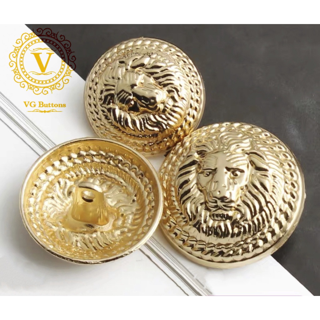Cúc kim loại cao cấp, mẫu đầu sư tử , phù hợp áo vest nam và nữ, khoác dạ măng tô