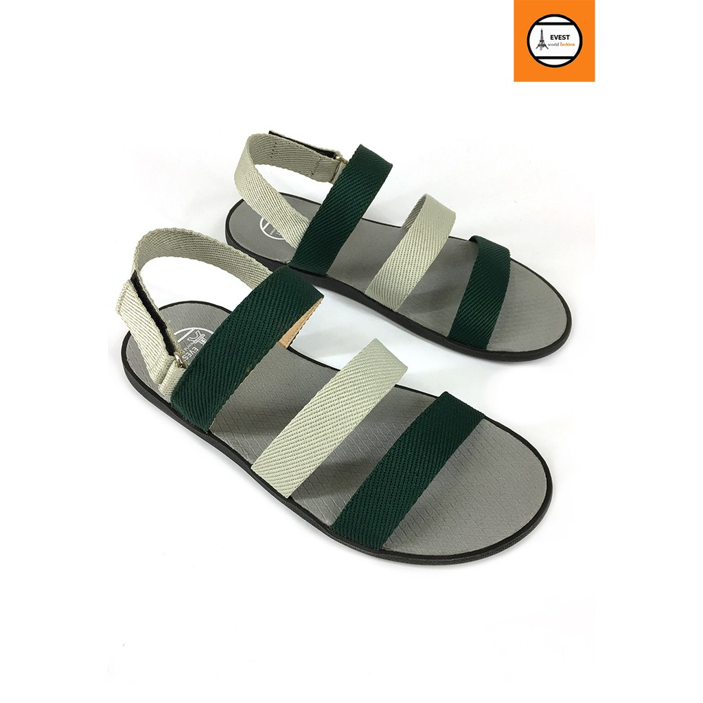 Giày sandal quai ngang phối màu cao cấp Evest A250