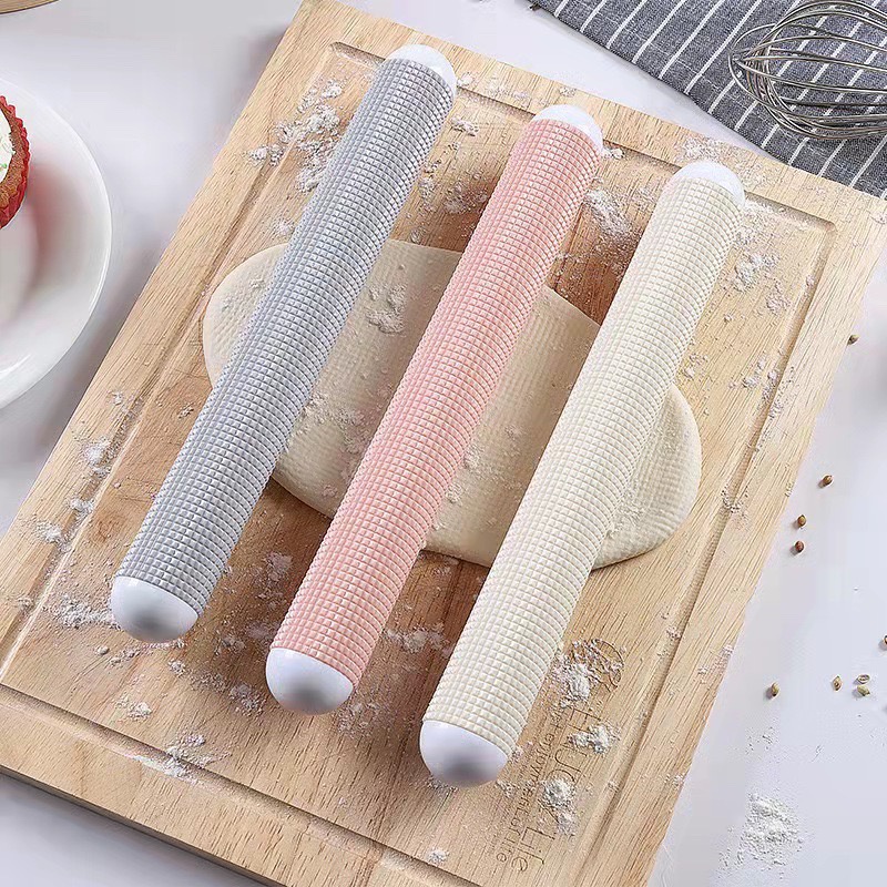 Cây Cán Bột, Lăn Bột Có Vân Làm Bánh Bằng Nhựa Chống Dính