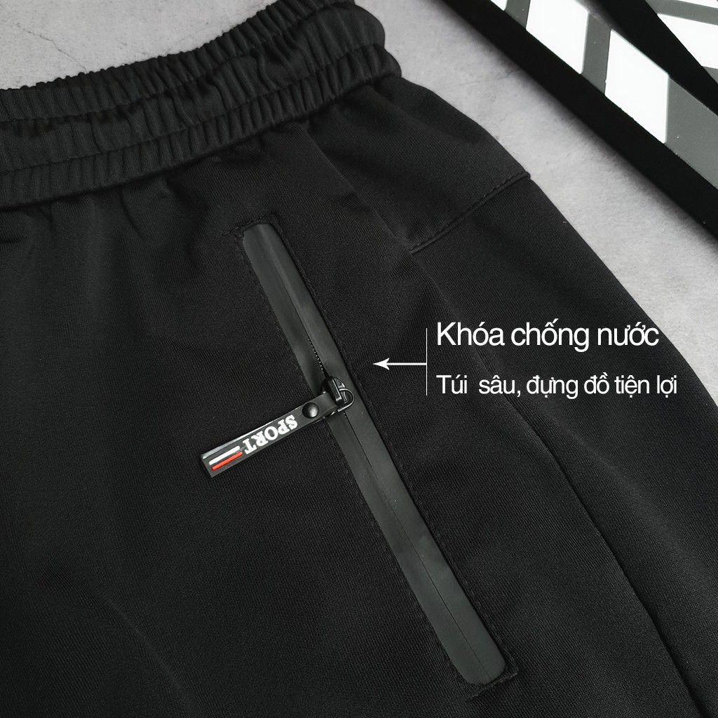 Quần short đùi nam thể thao 3 sọc trắng ngang mẫu mới 2023, QK506