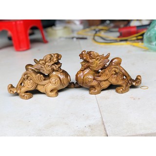 Cặp tỳ hưu gỗ bách xanh