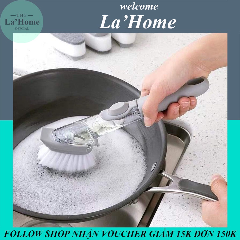 Chổi cọ rửa chén bát La'Home đa năng kèm bình xịt và đầu mút tiện lợi