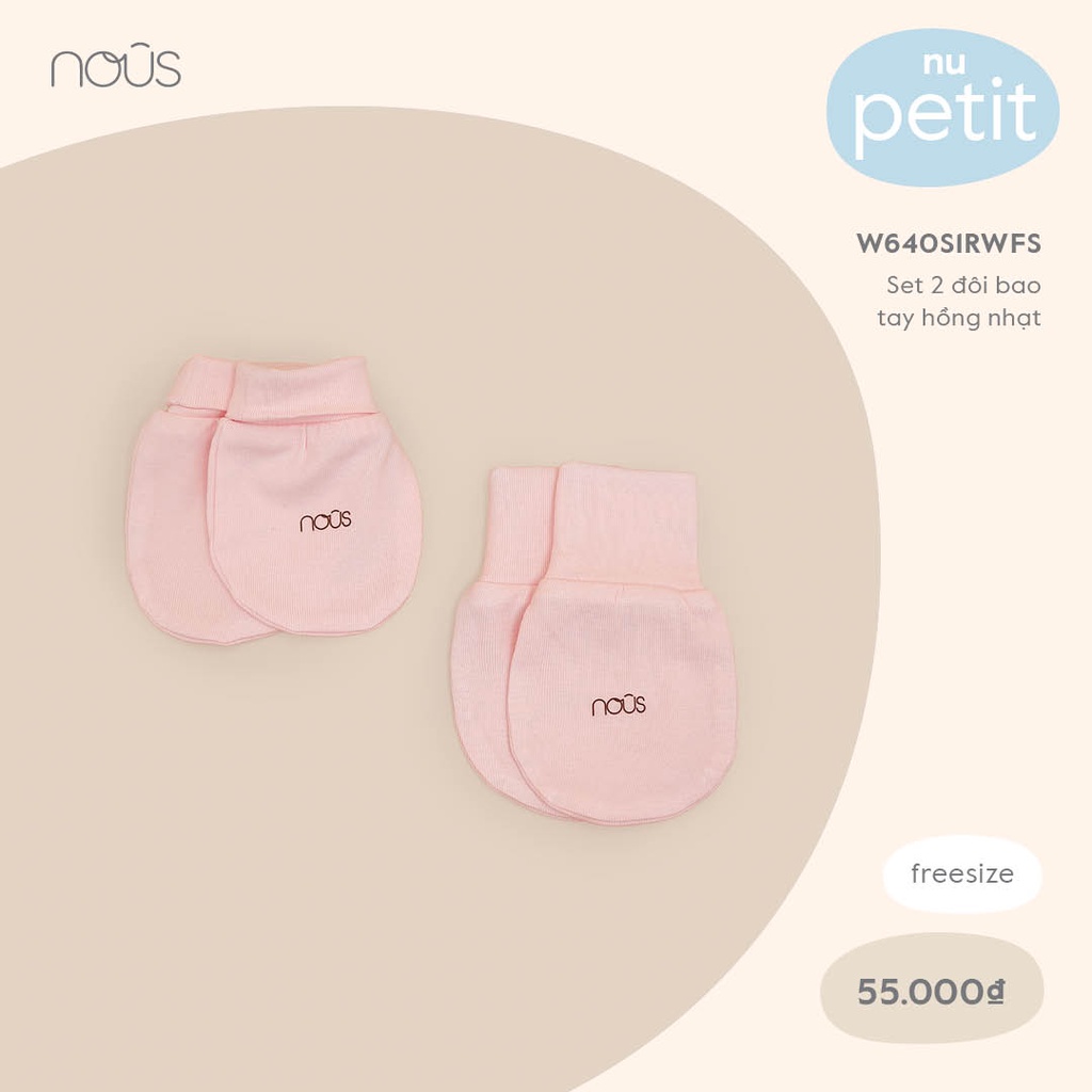 Nous set 2 đôi bao tay hồng nhạt