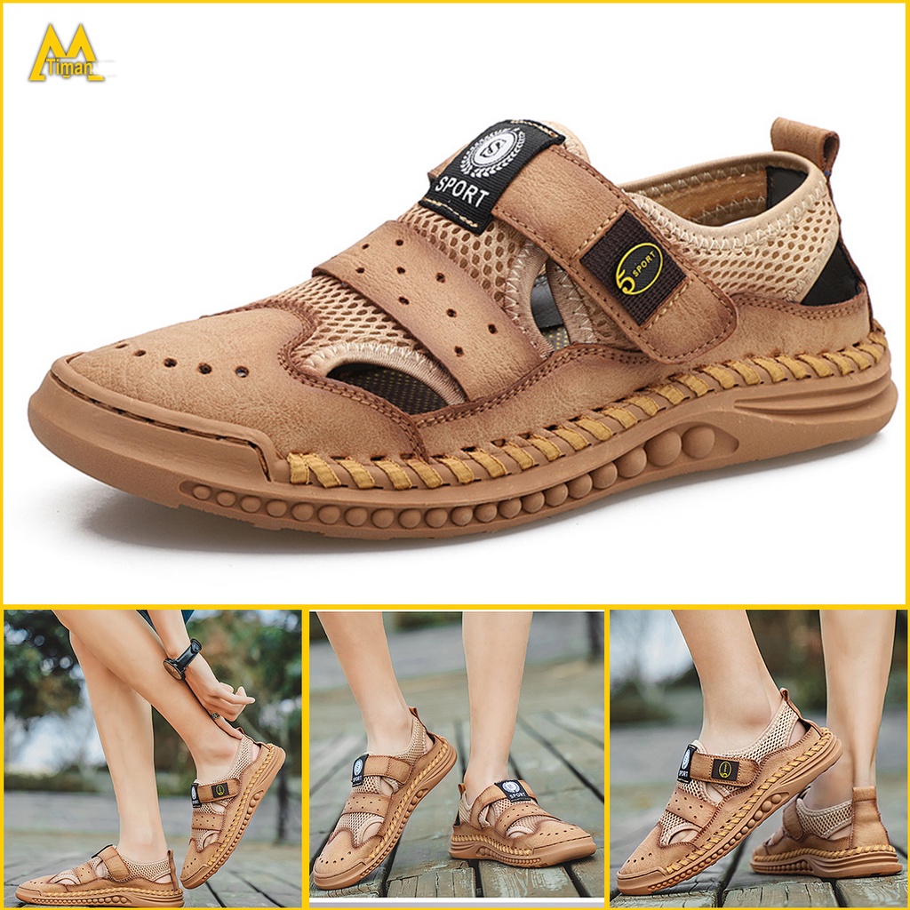 Giày sandal giày lười nam TIMAN chất liệu da bò cao cấp chính hãng thời trang công sở nam tính êm chân XH01