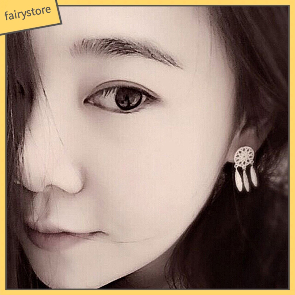 Hoa Tai Dáng Dài Hình Dream Catcher Phong Cách Bohomian