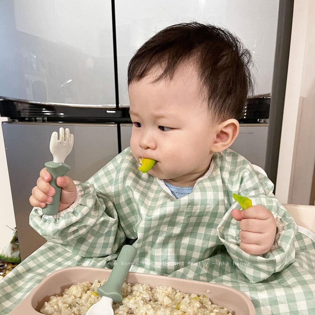 SET MUỖNG NĨA SILICON SPOON & FORK SET BLUEMAMA KÈM HỘP ĐỰNG CAO CẤP