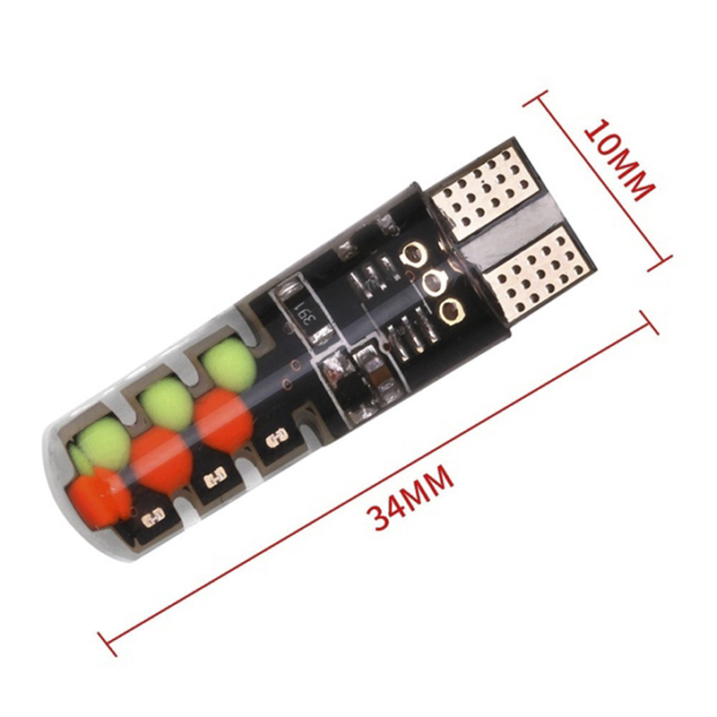 Colorfulswallowfly 2PCS T10 COB RGB LED 6SMD Car Wedge Side Multicolor Light Bulbs w/Remote Control CSF